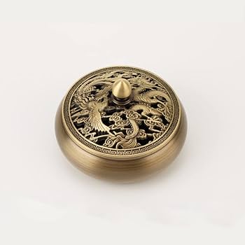 铜器 香炉 三足象耳三面狮头香炉 香道具 工艺品 美术品 摆件